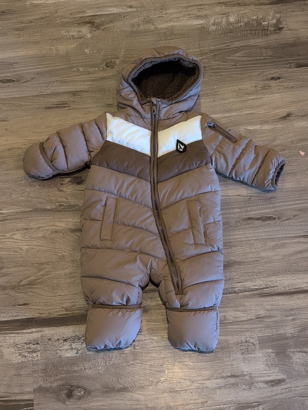 Volcom Brown Infant Sherpa-Lined Jacket with Logo Patch